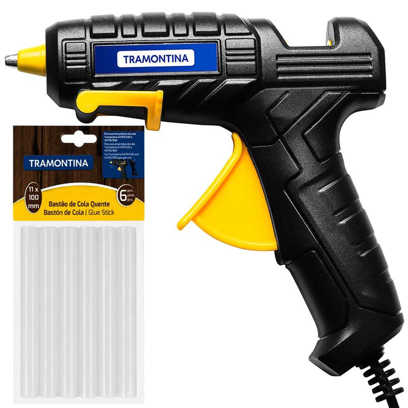 Pistola de Cola Quente Bivolt 25-40W Com 06 Bastões de Cola Quente 11mm - Tramontina