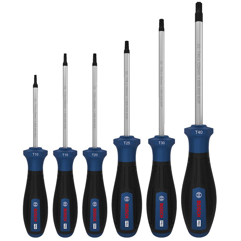 Jogo de Chaves de Fenda Torx Com 6 Peças (1600A039PC) - Bosch Pro