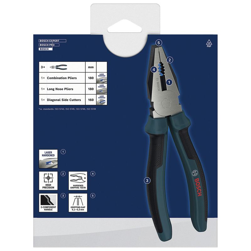 Jogo de Alicates Com 3 Peças (1600A039RF) - Bosch Pro