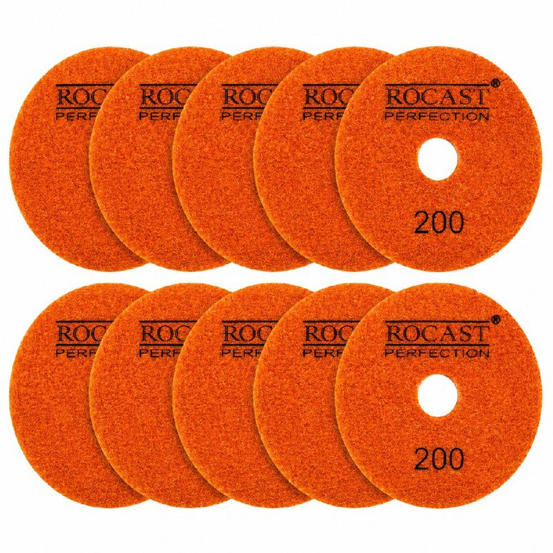 Kit Disco Diamantado Para Polir 4'' GR. 200 Com 10 Unidades (545,0003) - Rocast