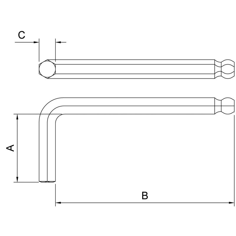 Chave Hexagonal Abaulada 9/64'' (44461/006) - Tramontina Pro