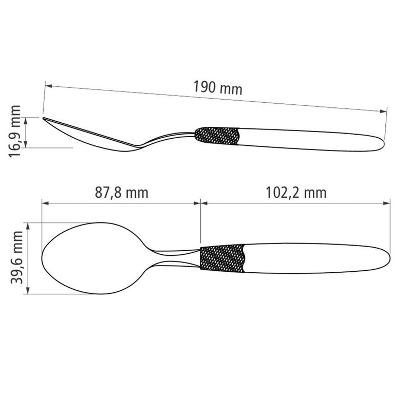 Jogo de Colheres de Mesa Ipanema Branco Com 3 Peças (23363/310) - Tramontina