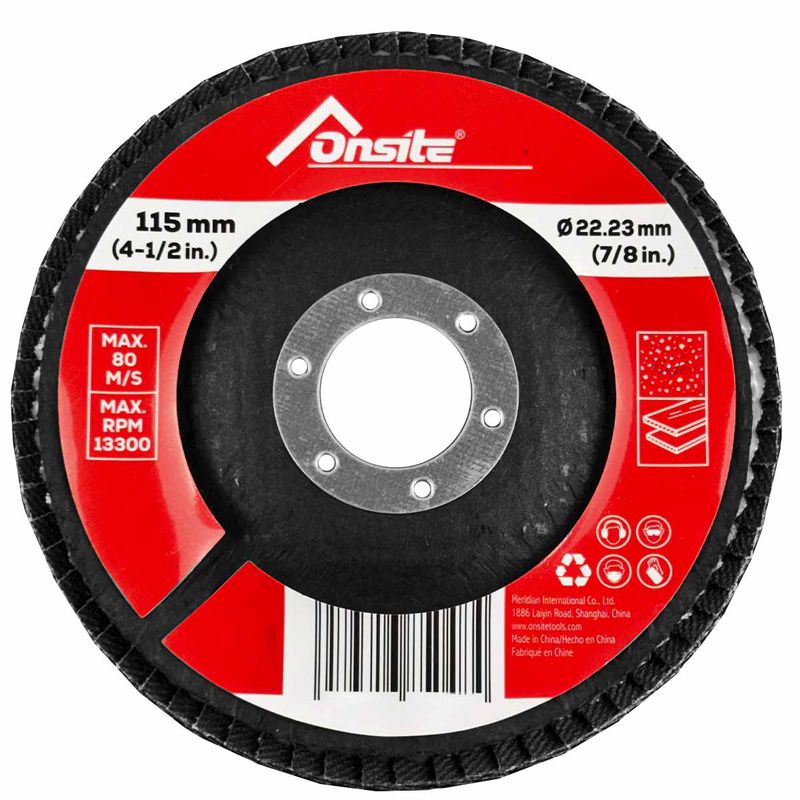 Kit Disco de Lixa Flap 4.1/2'' x 7/8'' - GR60 Com 20 Unidades (746783) - Onsite