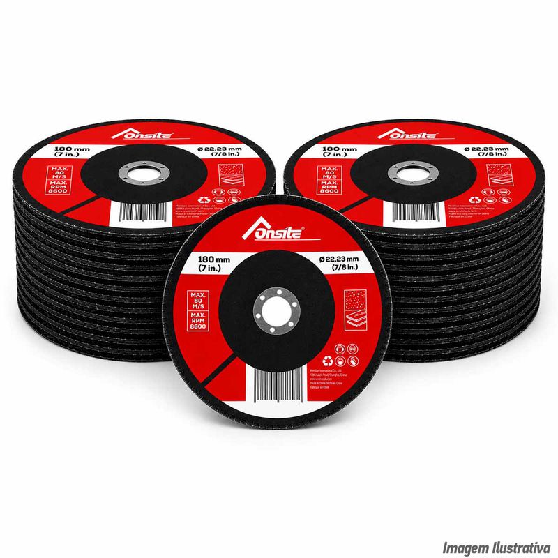 Kit Disco de Lixa Flap 7'' x 7/8'' - GR40 Com 50 Unidades (746801) - Onsite