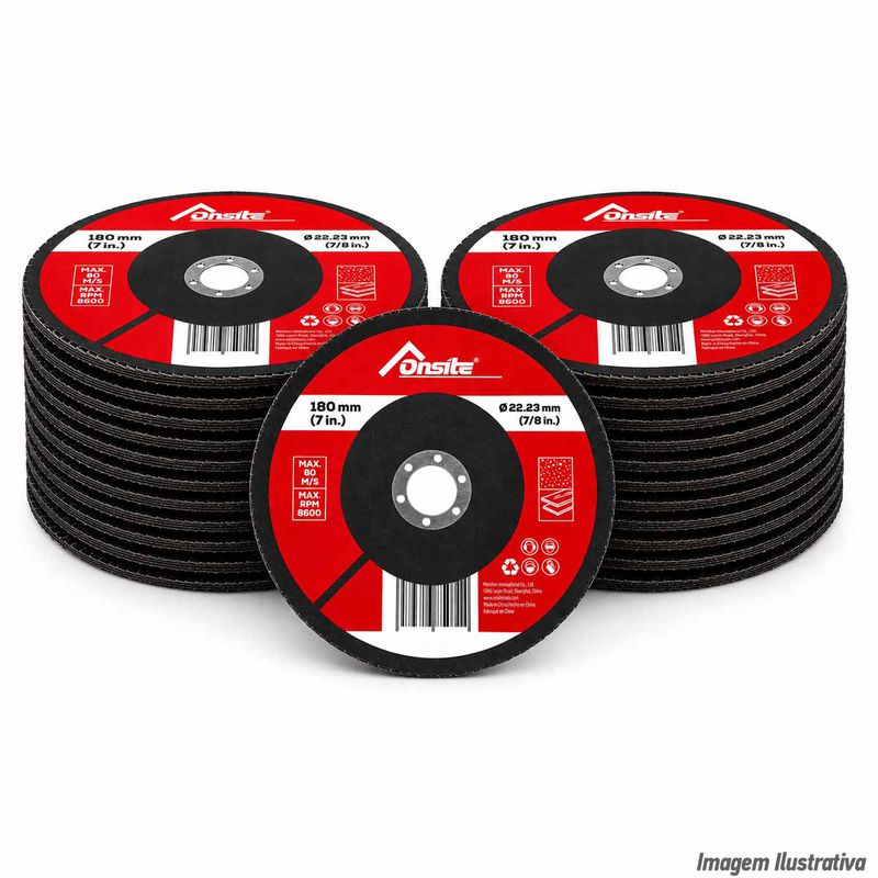 Kit Disco de Lixa Flap 7'' x 7/8'' - GR120 Com 20 Unidades (746807) - Onsite