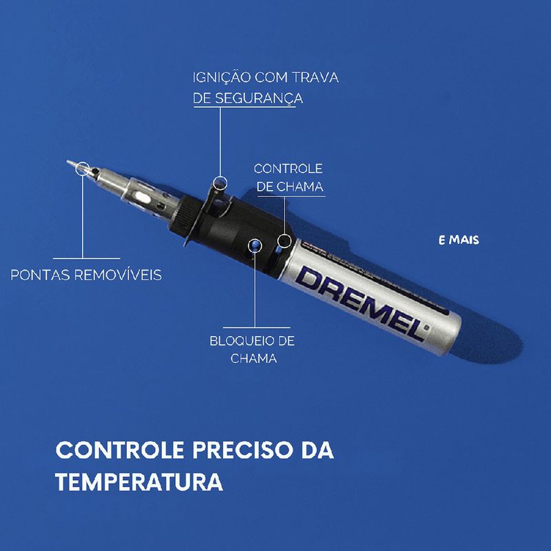 Versatip Pirógrafo e Soldador a Gás Com 07 Acessórios (F0132000LA) - Dremel
