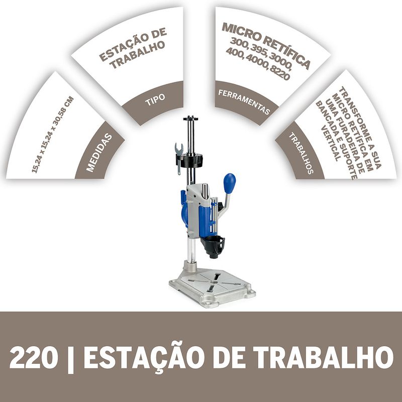 Kit Dremel Micro Retífica 4000 + Estação de Trabalho + Brocas