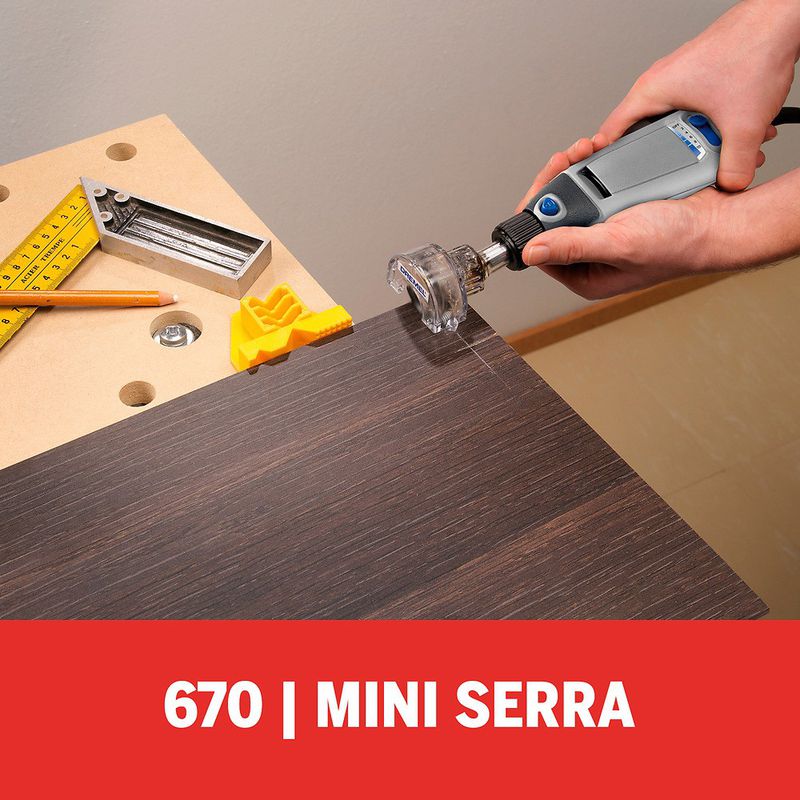 Kit Dremel Micro Retífica 4000 + Acoplamento de Mini Serra + Disco de Corte