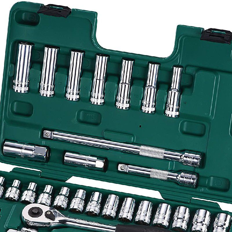 Jogo de Soquetes Sextavados 1/2'' e 3/8'' Com 46 peças (ST09006SJ) - Sata