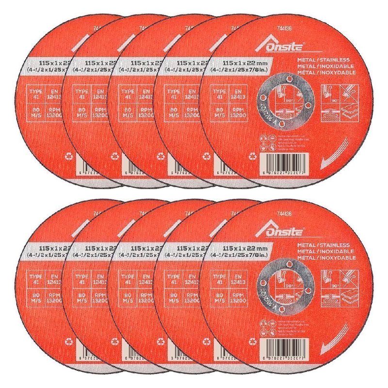 Kit Disco de Corte Deep Cut 4.1/2'' x 1.0mm Com 10 Unidades (744136) - Onsite