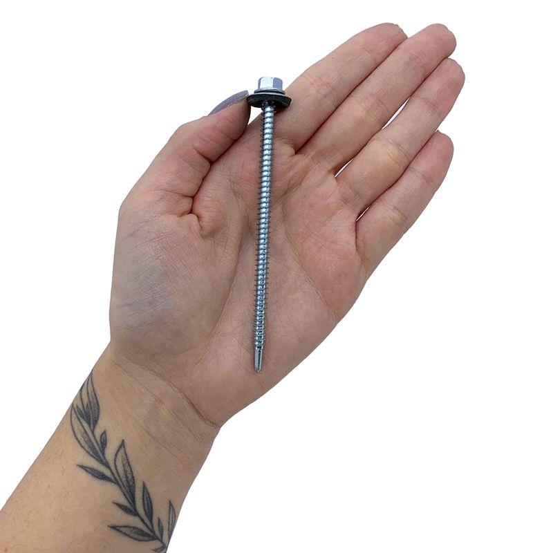  Kit Parafuso Autobrocante Cabeça Sextavada Com Arruela 5,5mm x 4'' - 16,0009 (Com 100 Unidades) - Nord