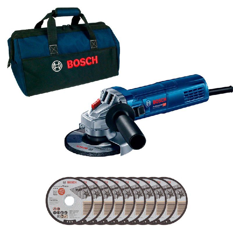 Esmerilhadeira 5'' GWS 9-125 S 900W 220V + 10 Discos e Bolsa - Bosch