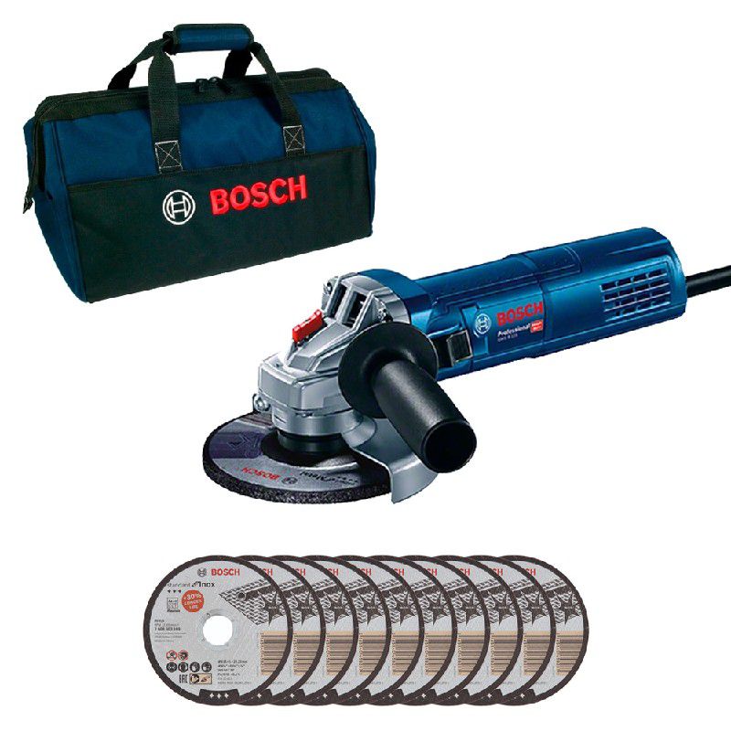Esmerilhadeira 5'' GWS 9-125 900W 127V + 10 Discos e Bolsa - Bosch