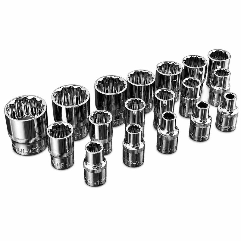 Jogo de Soquetes Estriados Com 22 Peças 1/2'' (20-211-S10) - K2