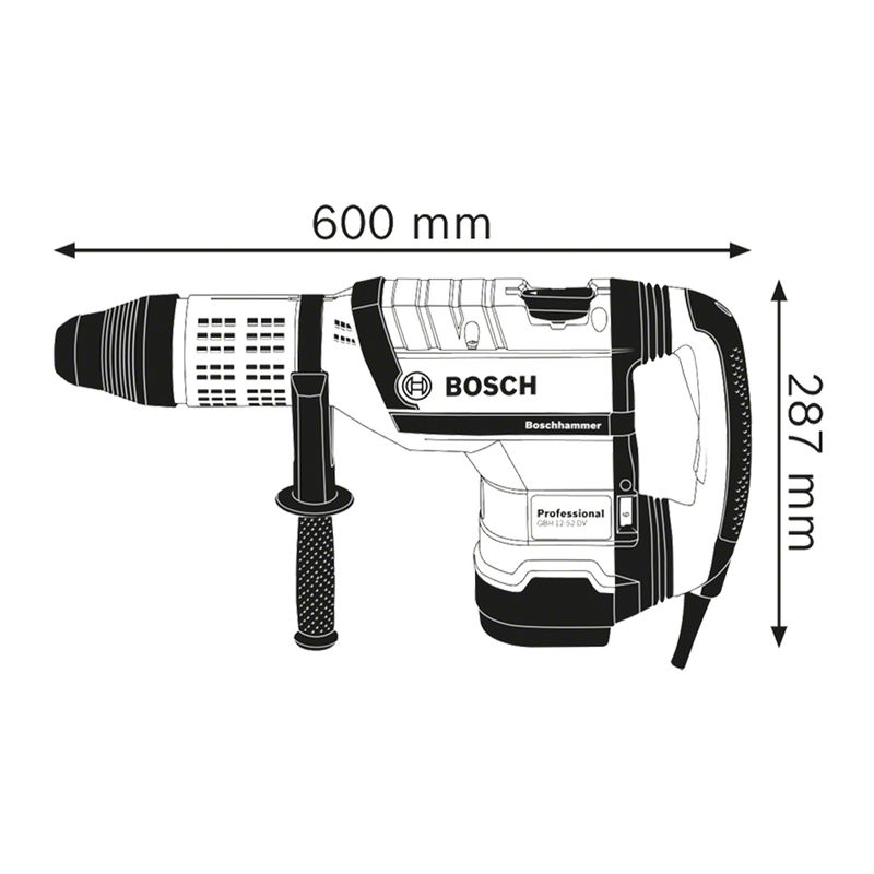 Martelo perfurador Bosch GBH 12-52 DV com SDS max em maleta