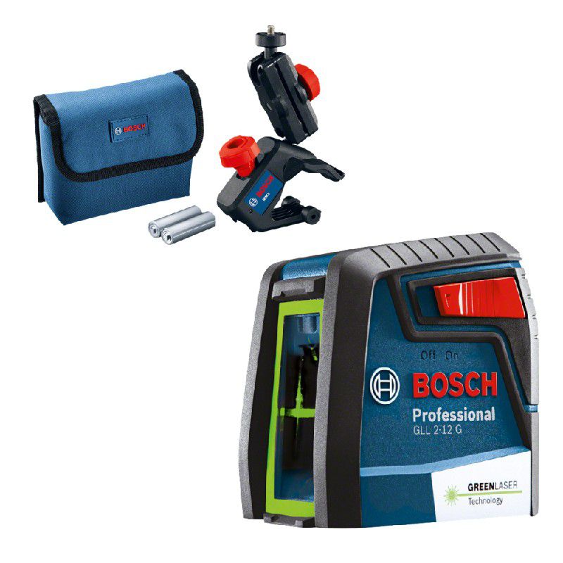 Nível a Laser de linhas verdes cruzadas 12 metros Bosch GLL 2-12 G 