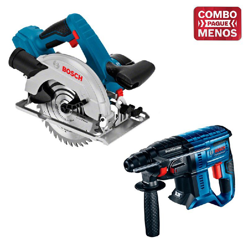 Kit Bosch Martelete + Serra Circular + 2 Baterias 18V + Maleta - Bosch