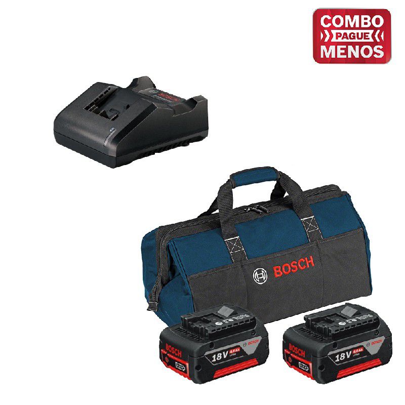 Kit Bosch Furadeira/Parafus + Martelete + 2 Baterias 18V + Maleta - Bosch