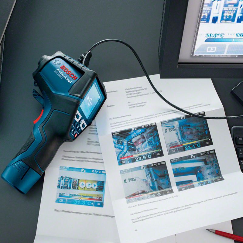 Termômetro infravermelho Bosch GIS 1000 C até 1000 ºC com Bluetooth