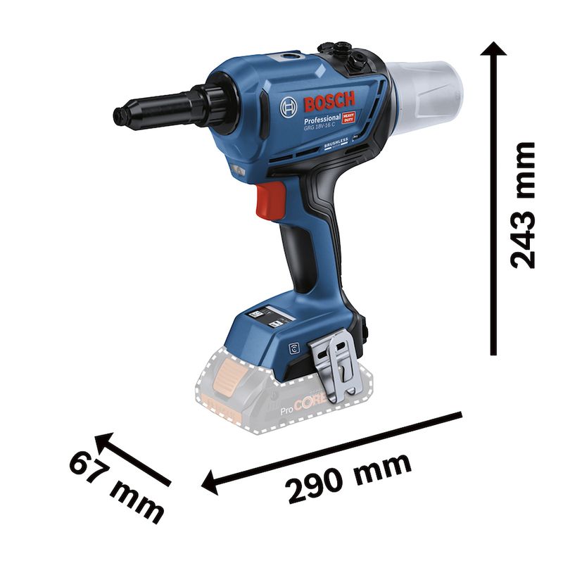 Rebitador a Bateria GRG 18V-16 C, Brushless, 18V SB - Bosch