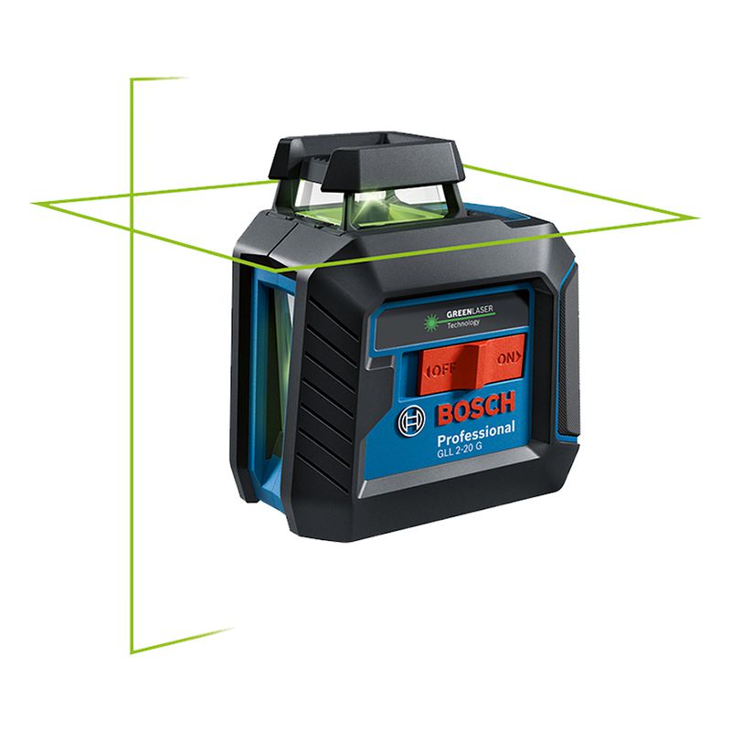 Nível a laser verde de linhas cruzadas Bosch GLL 2-20G 10m