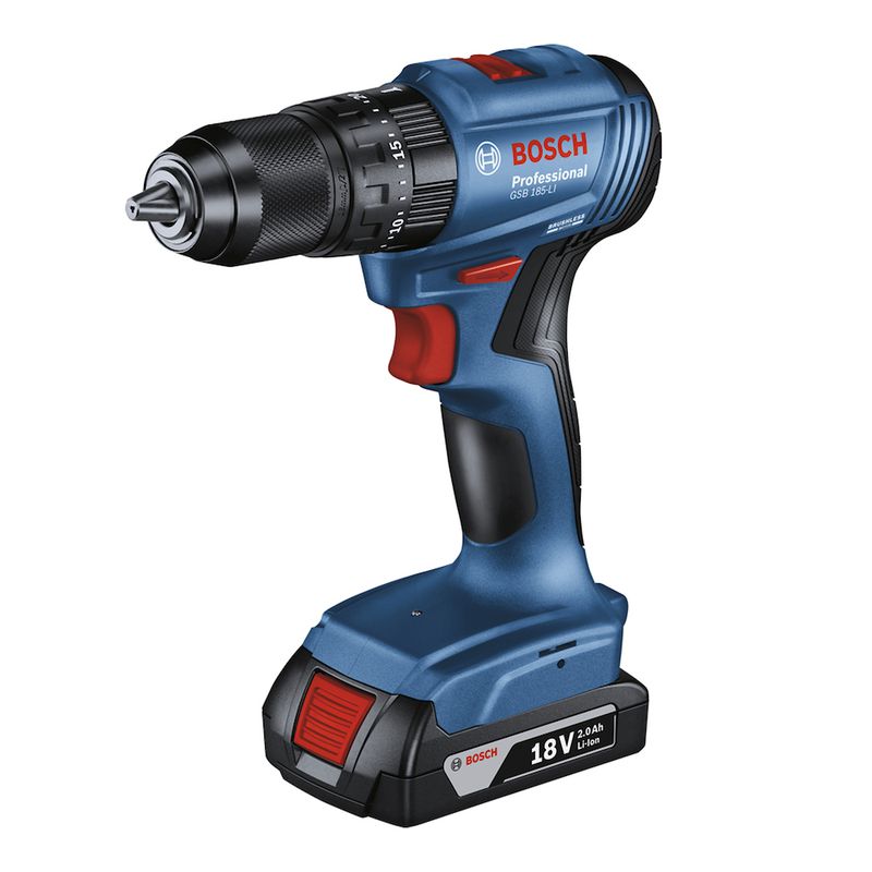 Furadeira Parafusadeira Impacto 18V GSB185-LI 2 Bat. 23 AC - Bosch 