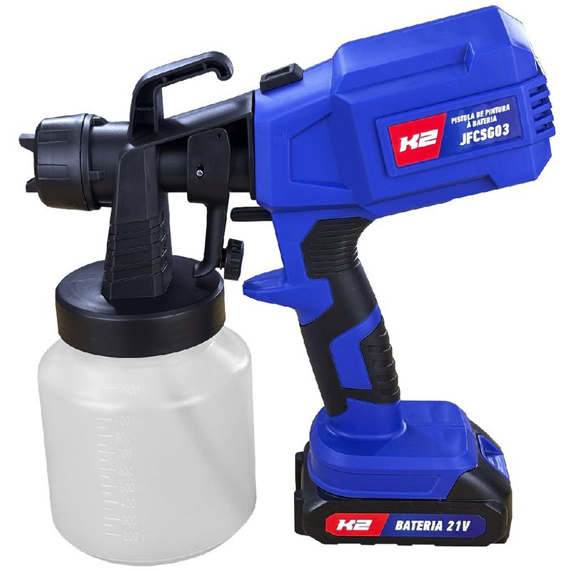 Pistola de Pintura Com 2 Baterias e Carregador 21V (JFCSG03) - K2