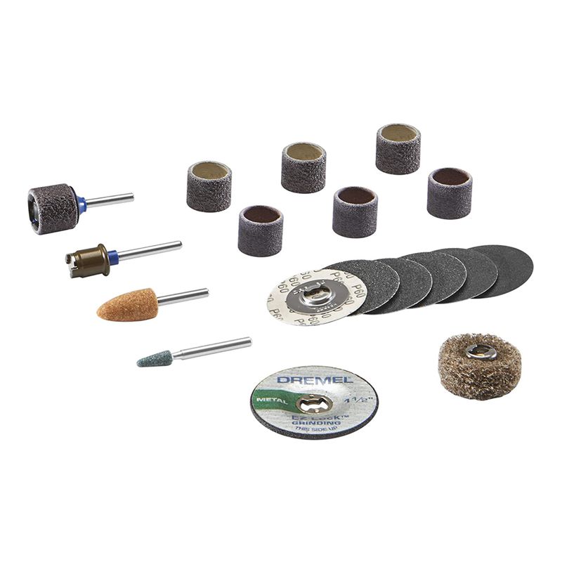 Kit de Acessórios de Micro Retífica Para Esmerilhar e Lixar 18 Pçs EZ727 - Dremel 