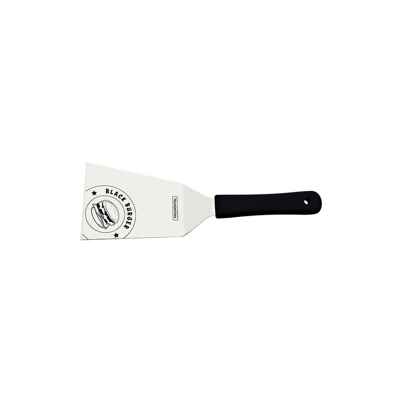 Espátula Black Burger em Aço Inox e Cabo Polipropileno Preto 6'' - Tramontina 