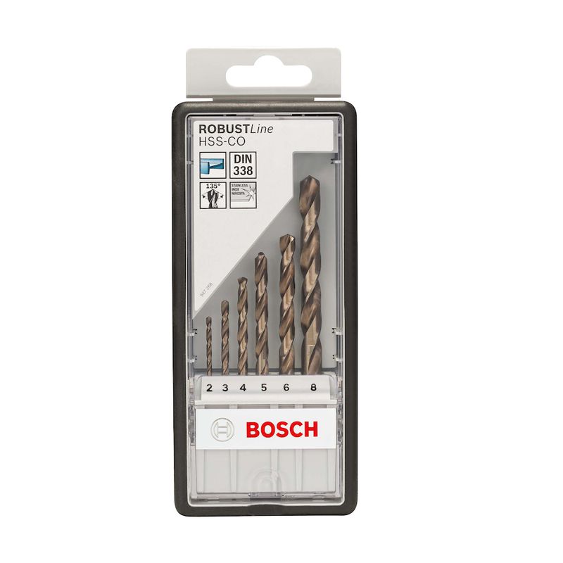 Jogo de broca para metal Bosch HSS-Co Robust Line 2-8mm 6 peças