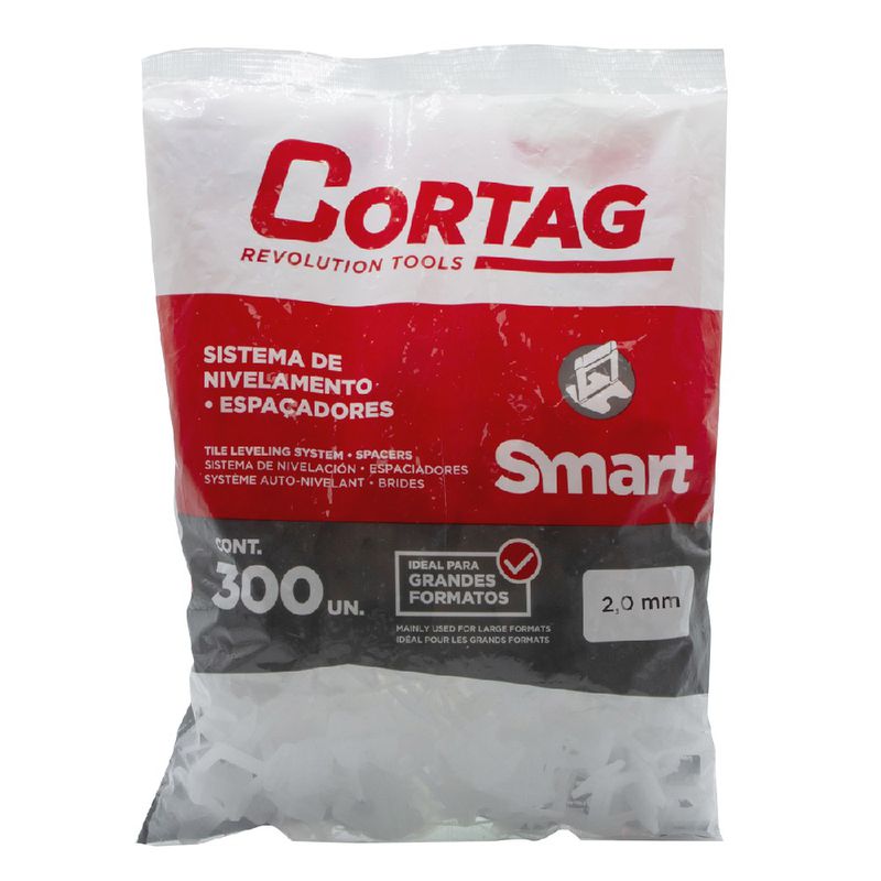 Espaçador Para Nivelador 2,0mm Com 300 Unidades Smart (61981) - Cortag