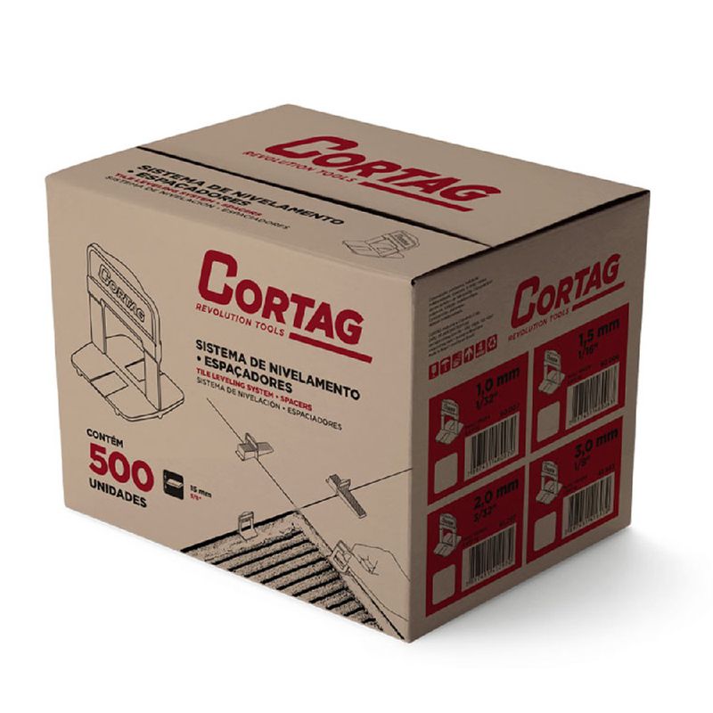 Espaçador Para Nivelador 1,00mm Com 500 Unidades Tradicional (62403) - Cortag