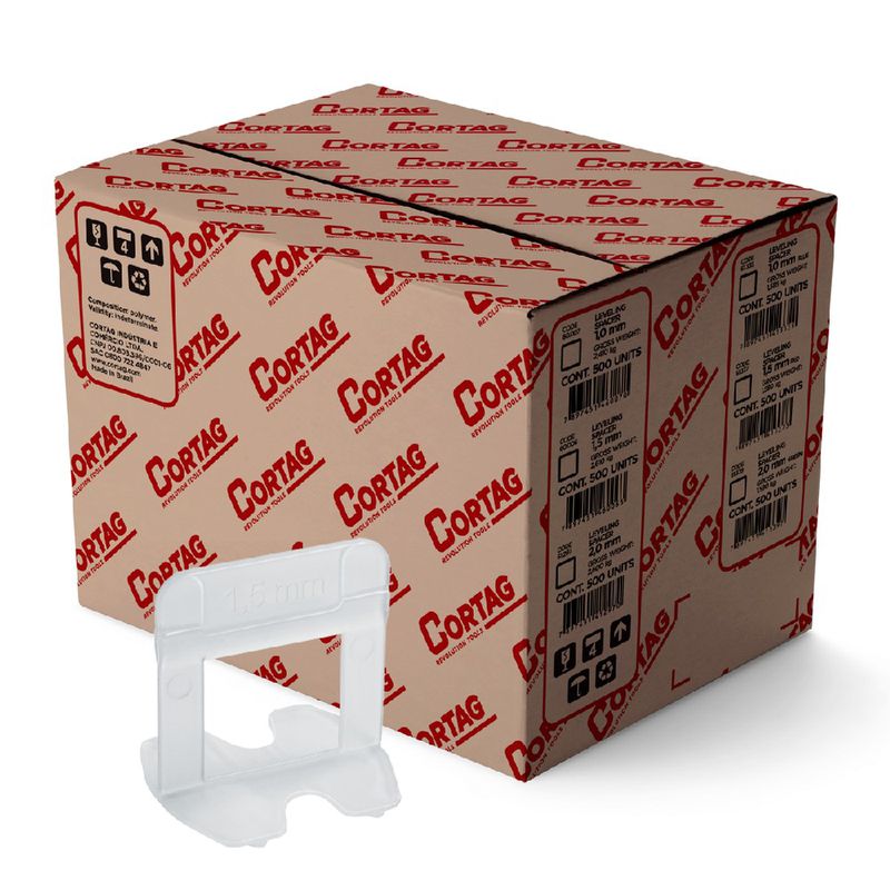Espaçador Para Nivelador de Pisos 1,5mm Com 500 Unidades Smart (62408) - Cortag 