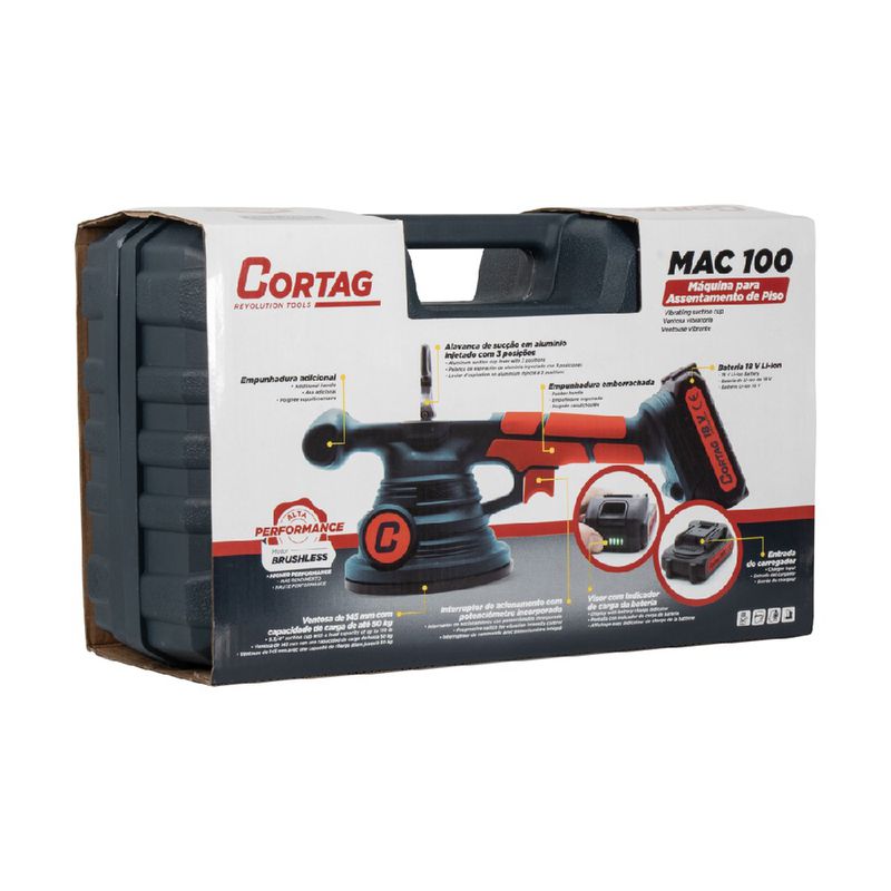 Máquina Para Assentar Pisos à Bateria MAC-100 (62955) - Cortag