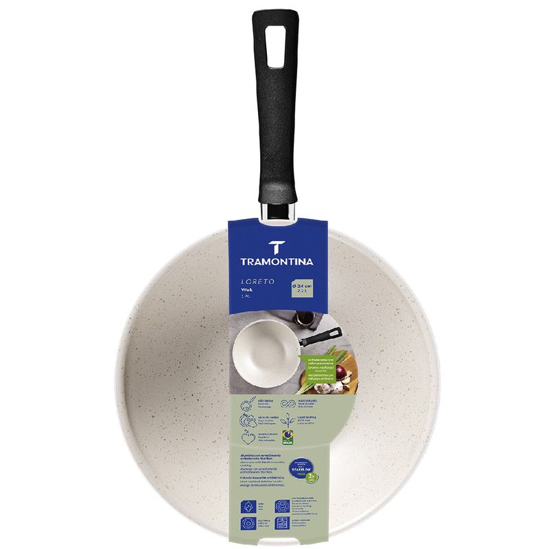 Wok Loreto em Alumínio Antiaderente 24cm / 2,2L Bege (27805/345) - Tramontina