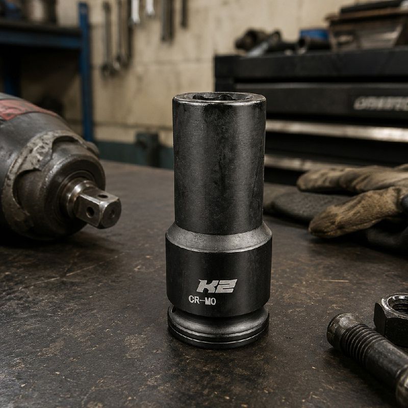 Soquete de Impacto Sextavado Longo 3/4'' em Milímetros - K2