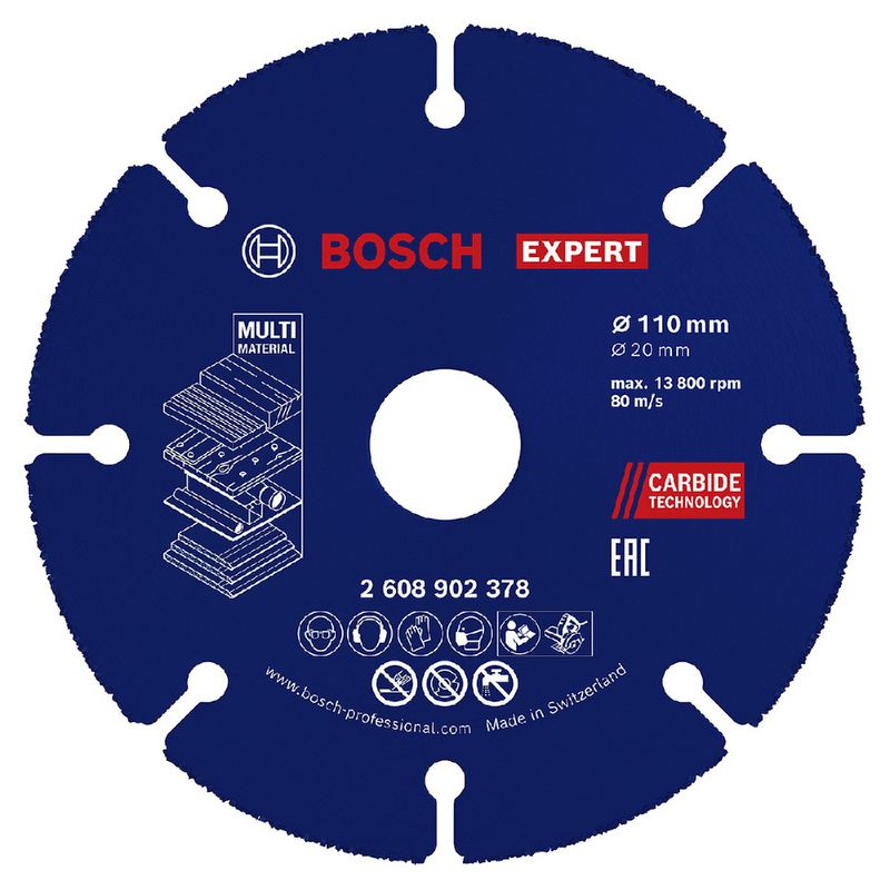 Disco de Corte EXPERT Carbide Multi Wheel 110 mm x 20 mm - Bosch