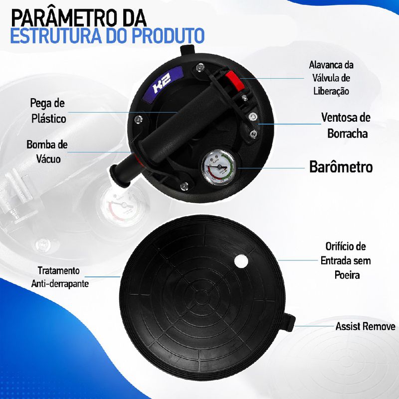 Ventosa de Sucção a Vácuo Com Capacidade de Até 200kg (JFHS06) - K2