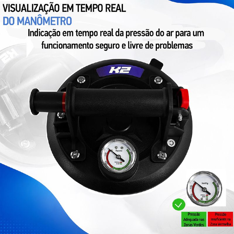 Ventosa de Sucção a Vácuo Com Capacidade de Até 200kg (JFHS06) - K2