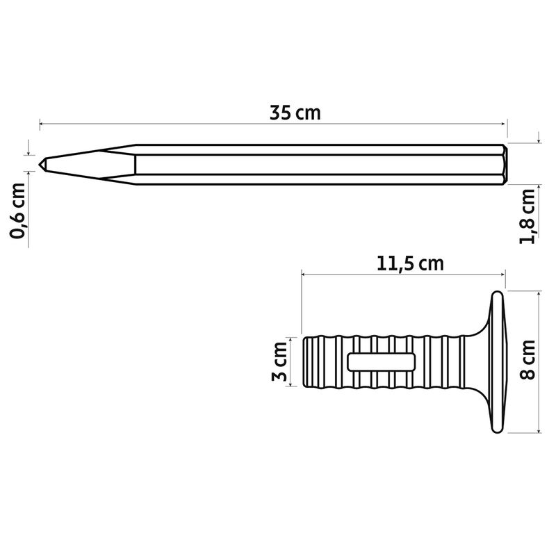 Ponteiro Sextavado Com Empunhadura 14'' (42705/914) - Tramontina