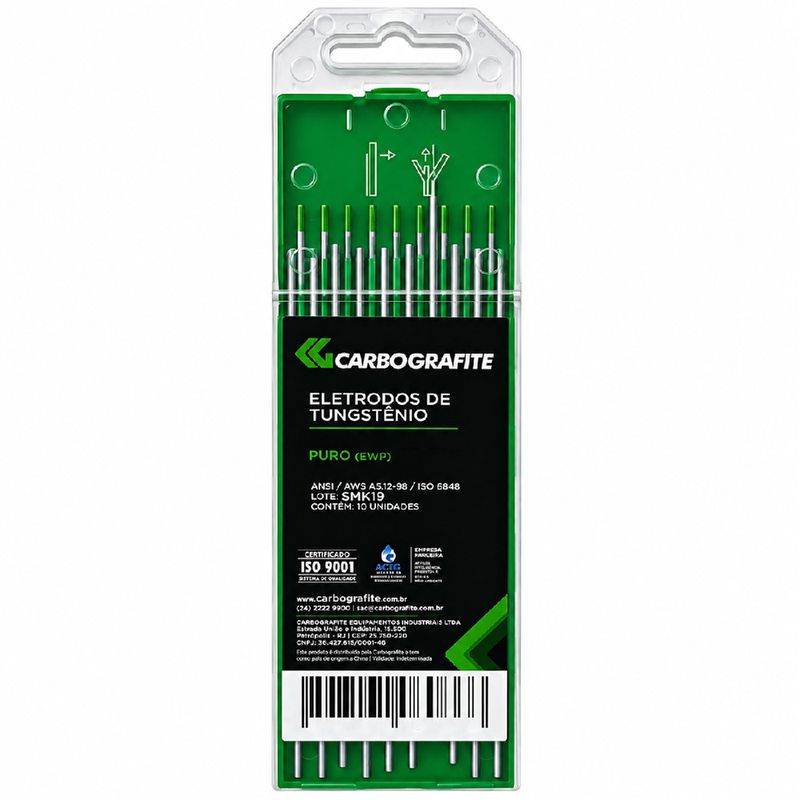 Kit Com 10 Eletrodos em Tungstênio Puro - Carbografite