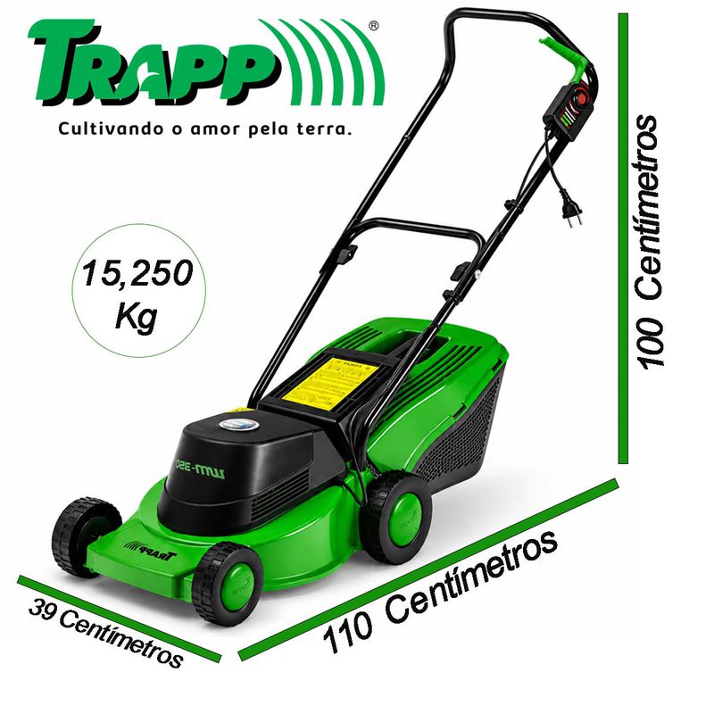 Cortador de Grama Elétrico Com Recolhedor 1100W (WM-350) - Trapp