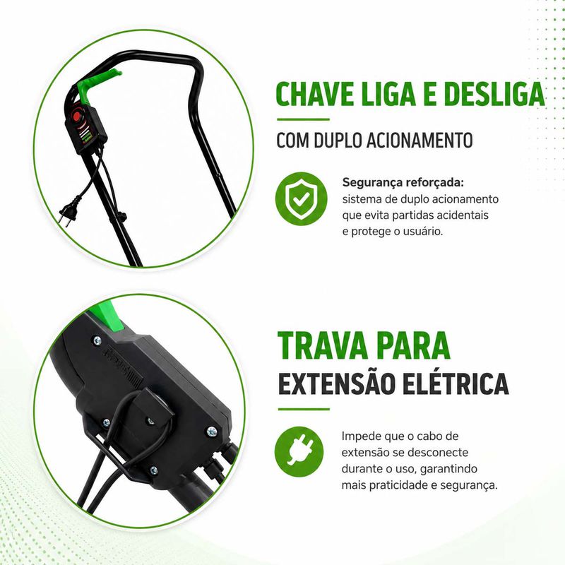 Cortador de Grama Elétrico Com Recolhedor 1100W (WM-350) - Trapp