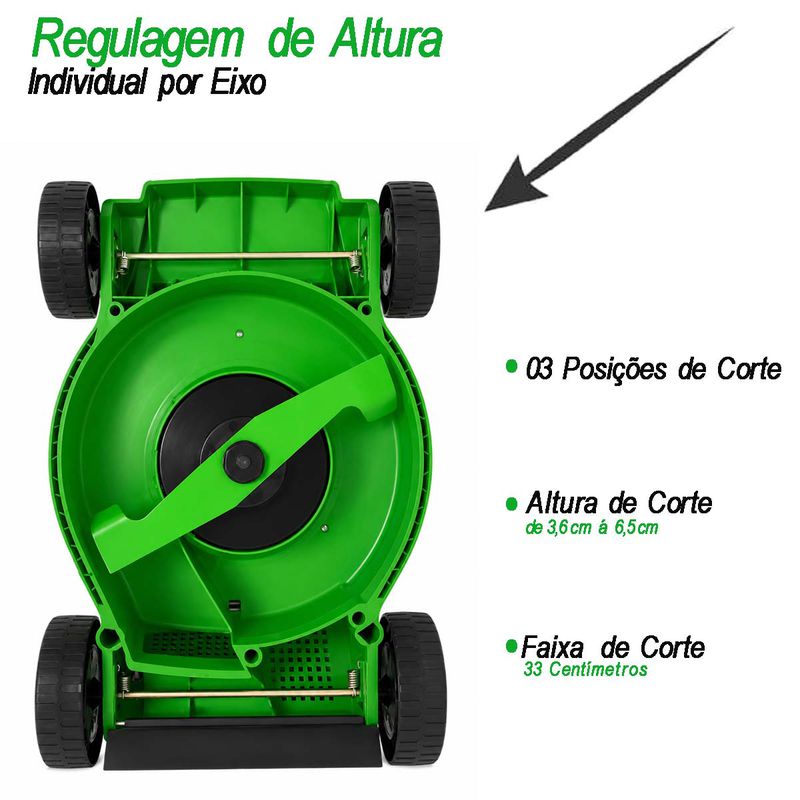 Cortador de Grama Elétrico Com Recolhedor 1100W (WM-350) - Trapp
