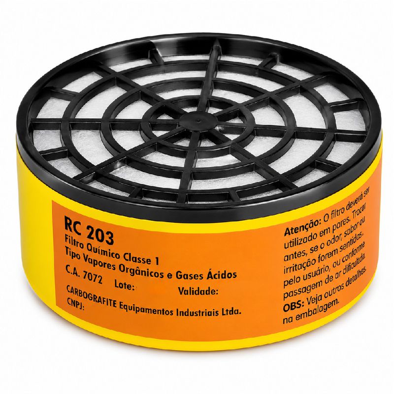 Kit Com 02 Filtros Para Respirador RC203 (012120412) - Carbografite
