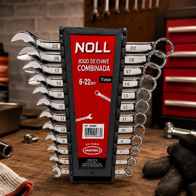 Jogo de Chaves Combinadas 6 - 22 mm com 12 Peças (408,0001) - Noll
