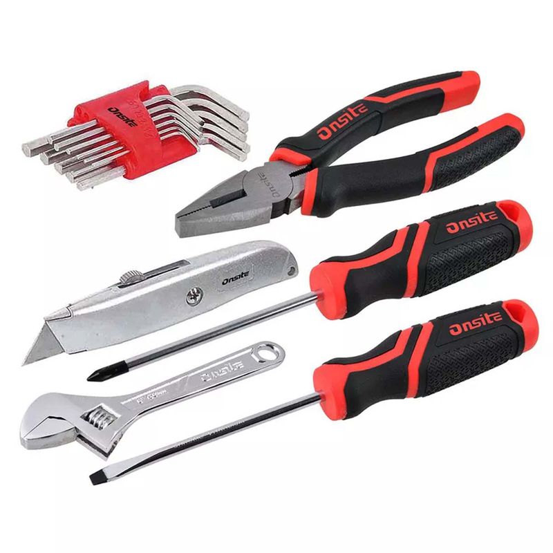 Carrinho Para Ferramentas Vermelho Com 6 Gavetas + Jogo de Ferramentas 16 Peças - Fercar