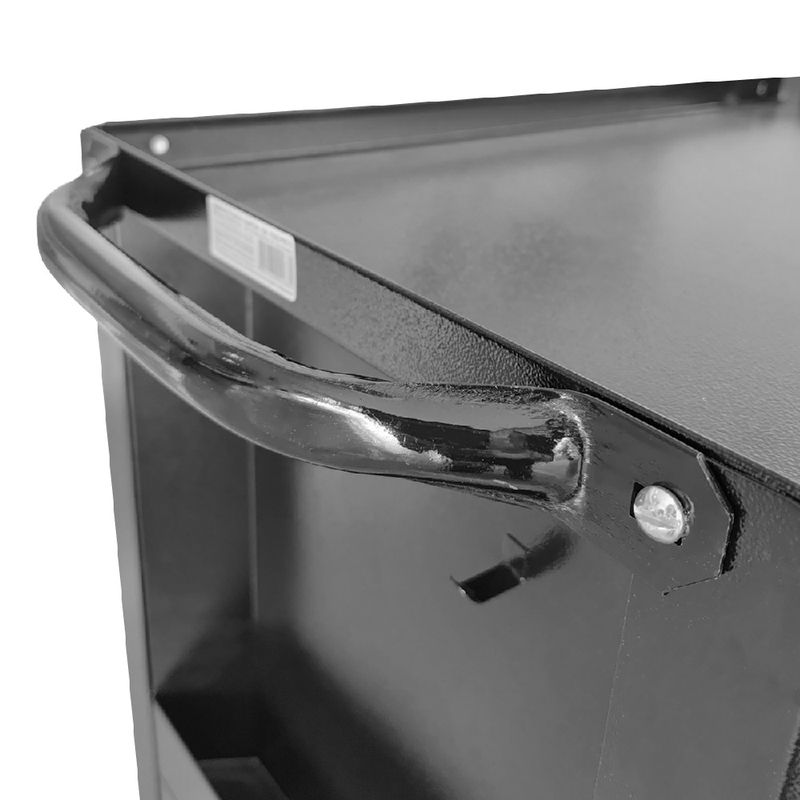 Carrinho Para Ferramentas Fechado Com 3 Gavetas Todo Preto (C06) - Fercar