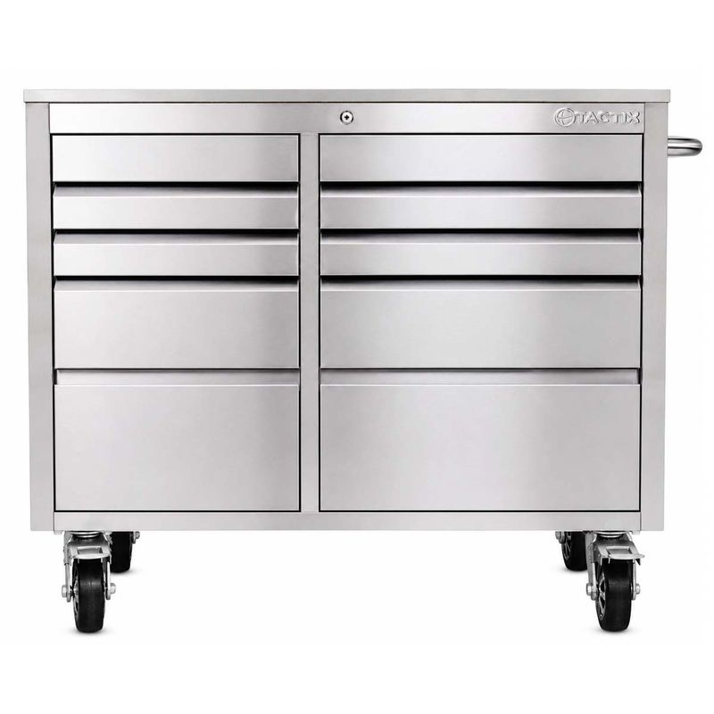Carrinho Bancada Móvel Para Ferramentas em Aço Inox Com 10 Gavetas (585,0011) - Tactix