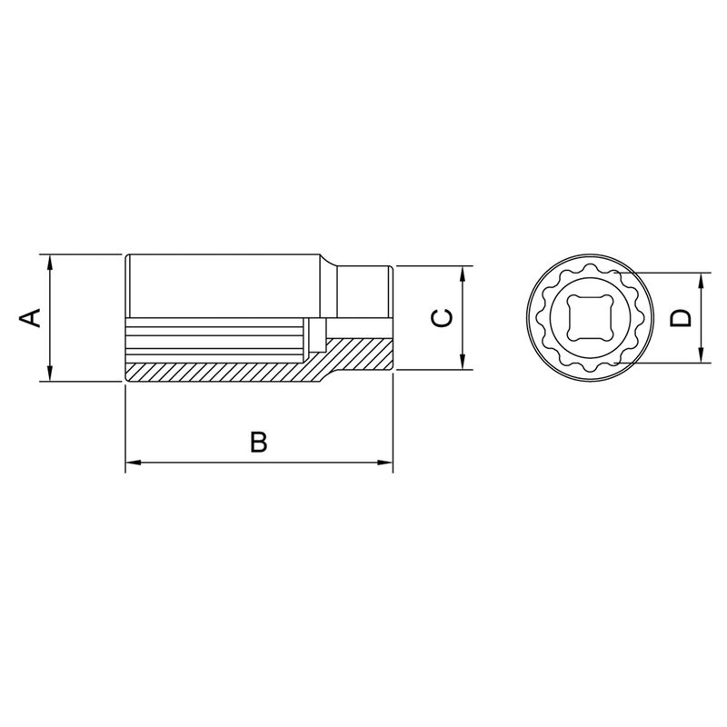 Soquete Estriado Longo 1/2'' - 14mm (44829/114) - Tramontina Pro